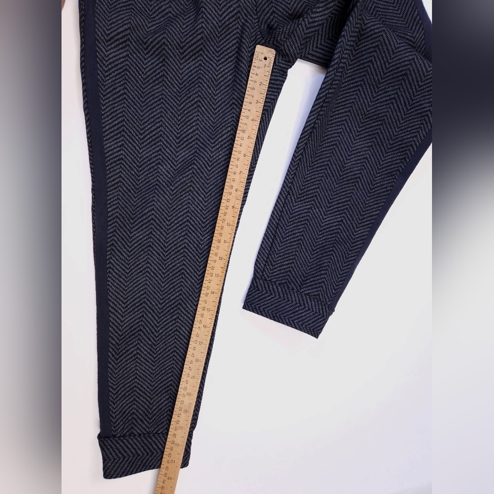 Levi's Herringbone Navy Blue Cropped Pleated Button Cuffed Riding Pants Size 26 - Picture 8 of 16